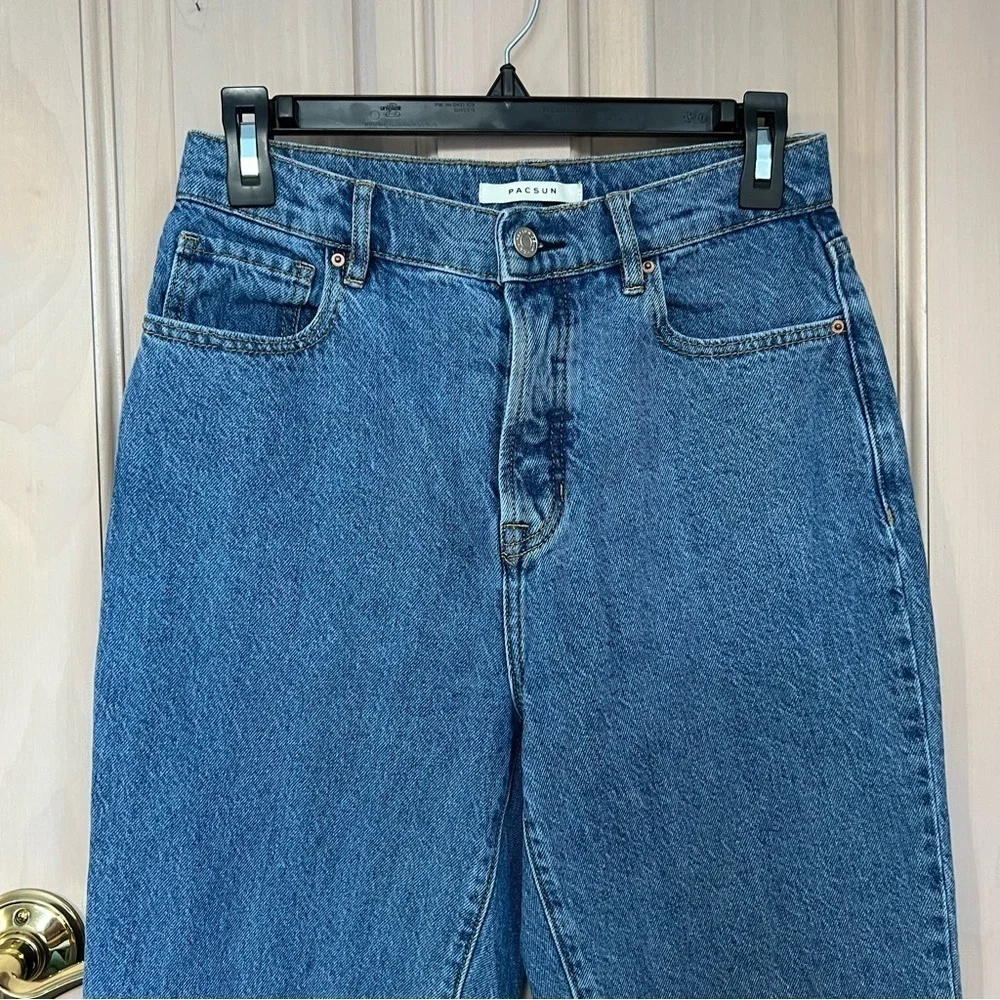 PacSun high rise straight blue denim jeans mom baggy 9567